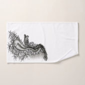 China Dragon, Black and White Design in Tattoostyl Bad Handdoek (Handdoek)
