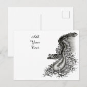 China Dragon, Black and White Design in Tattoostyl Briefkaart (Voorkant / Achterkant)