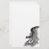 China Dragon, Black and White Design in Tattoostyl Briefpapier (Voorkant / Achterkant)