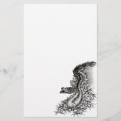 China Dragon, Black and White Design in Tattoostyl Briefpapier (Voorkant)