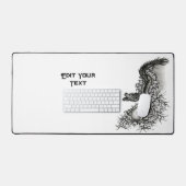China Dragon, Black and White Design in Tattoostyl Bureaumat (Keyboard & Muis)