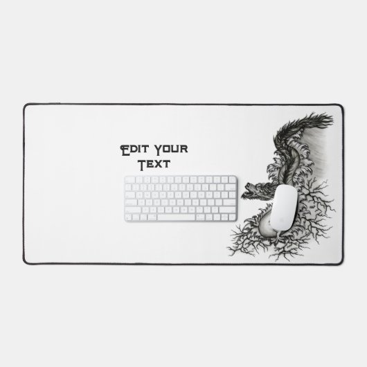 China Dragon, Black and White Design in Tattoostyl Bureaumat (Keyboard & Muis)
