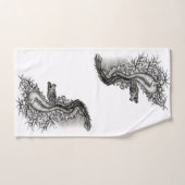 China Dragon, Black and White Design in Tattoostyl Handdoek (Handdoek)