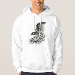 China Dragon, Black and White Design in Tattoostyl Hoodie