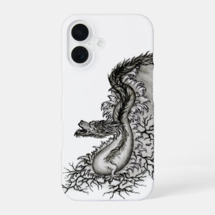 China Dragon, Black and White Design in Tattoostyl iPhone 16 Hoesje