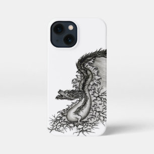 China Dragon, Black and White Design in Tattoostyl iPhone 13 Mini Hoesje