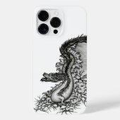 China Dragon, Black and White Design in Tattoostyl iPhone Hoesje (Achterkant)