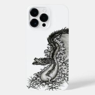 China Dragon, Black and White Design in Tattoostyl iPhone 14 Pro Max Hoesje