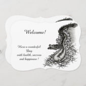 China Dragon, Black and White Design in Tattoostyl Kaart (Voorkant / Achterkant)