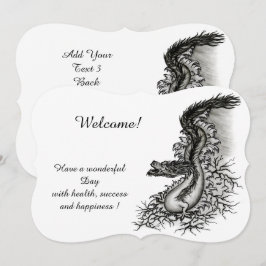 China Dragon, Black and White Design in Tattoostyl Kaart