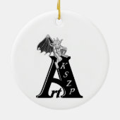 China Dragon, Black and White Design in Tattoostyl Keramisch Ornament (Achterkant)