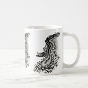 China Dragon, Black and White Design in Tattoostyl Koffiemok