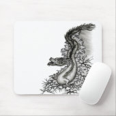 China Dragon, Black and White Design in Tattoostyl Muismat (Met muis)