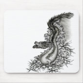 China Dragon, Black and White Design in Tattoostyl Muismat (Voorkant)