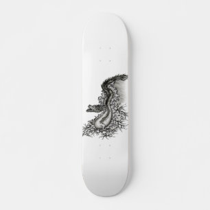 China Dragon, Black and White Design in Tattoostyl Persoonlijk Skateboard