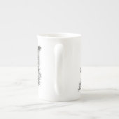 China Dragon, Black and White Design in Tattoostyl Porselein Kop (Achterkant)