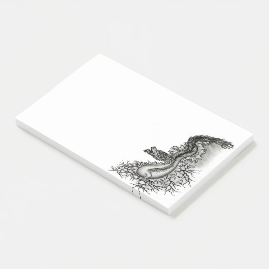 China Dragon, Black and White Design in Tattoostyl Post-it® Notes (Schuin)