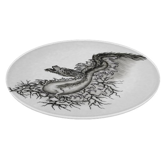 China Dragon, Black and White Design in Tattoostyl Snijplank (Hoek)