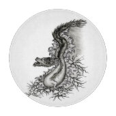 China Dragon, Black and White Design in Tattoostyl Snijplank (Voorkant)
