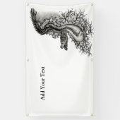 China Dragon, Black and White Design in Tattoostyl Spandoek (Verticaal)