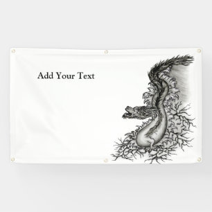 China Dragon, Black and White Design in Tattoostyl Spandoek