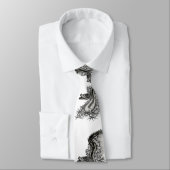 China Dragon, Black and White Design in Tattoostyl Stropdas (Gebonden)