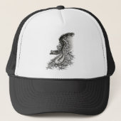 China Dragon, Black and White Design in Tattoostyl Trucker Pet (Voorkant)