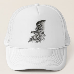 China Dragon, Black and White Design in Tattoostyl Trucker Pet
