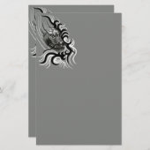 China Dragon in Tattoostyle Briefpapier (Voorkant / Achterkant)