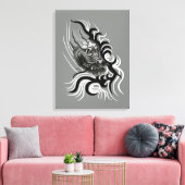 China Dragon in Tattoostyle Canvas Afdruk (Insitu (Woonkamer))