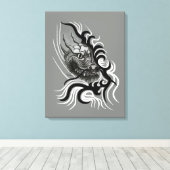 China Dragon in Tattoostyle Canvas Afdruk (Insitu (Houten vloer))