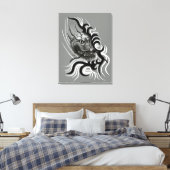 China Dragon in Tattoostyle Canvas Afdruk (Insitu (Slaapkamer))
