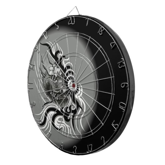 China Dragon in Tattoostyle Dartbord (Voorkant Rechts)