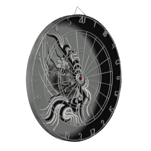 China Dragon in Tattoostyle Dartbord (Voorkant Links)
