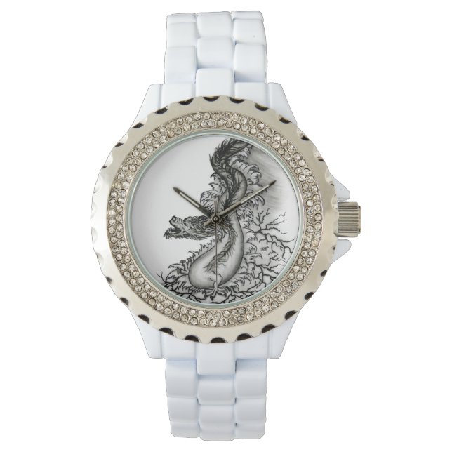 China Dragon in Tattoostyle Horloge (Voorkant)