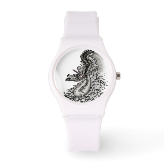 China Dragon in Tattoostyle Horloge (Voorkant)