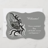 China Dragon in Tattoostyle Kaart (Voorkant)