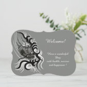 China Dragon in Tattoostyle Kaart (Staand voorkant)