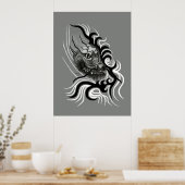 China Dragon in Tattoostyle Poster (Keuken)