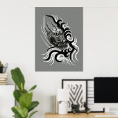 China Dragon in Tattoostyle Poster (Thuiskantoor)