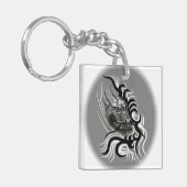 China Dragon in Tattoostyle Sleutelhanger (Voorkant Links)