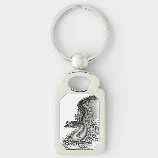 China Dragon in Tattoostyle Sleutelhanger (Voorkant)