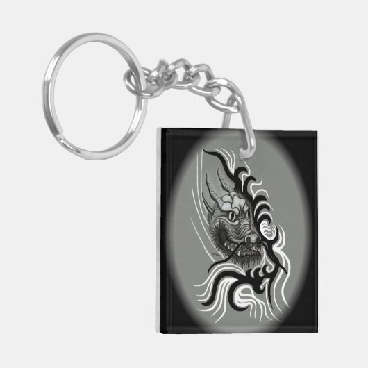 China Dragon in Tattoostyle Sleutelhanger (Voorkant Links)