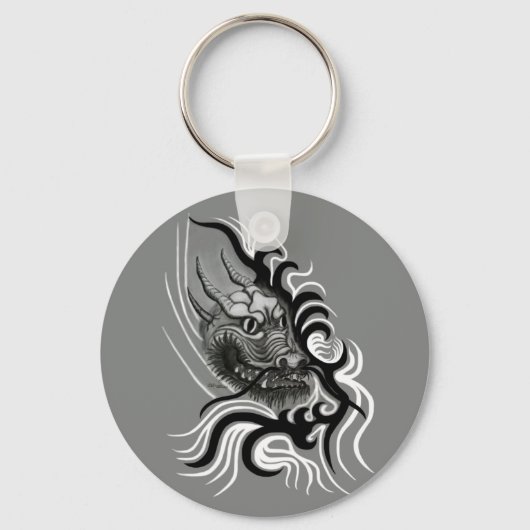 China Dragon in Tattoostyle Sleutelhanger (Voorkant)