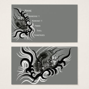 China Dragon in Tattoostyle Visitekaartje
