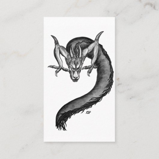 China Dragon in Tattoostyle Visitekaartje (Achterkant)