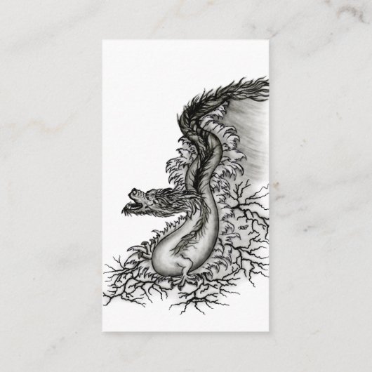 China Dragon in Tattoostyle Visitekaartje (Achterkant)