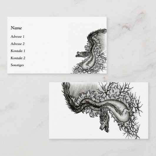 China Dragon in Tattoostyle Visitekaartje (Voorkant / Achterkant)