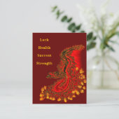 China Dragon red and gold design Briefkaart (Staand voorkant)