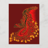 China Dragon red and gold design Briefkaart (Voorkant)